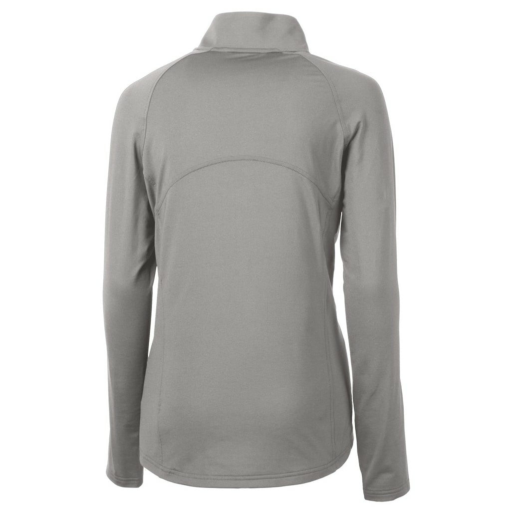 Denver Broncos Cutter & Buck Women's Throwback Logo Adapt Eco Knit Stretch Recycled Half-Zip Pullover Top - Gray - NFL