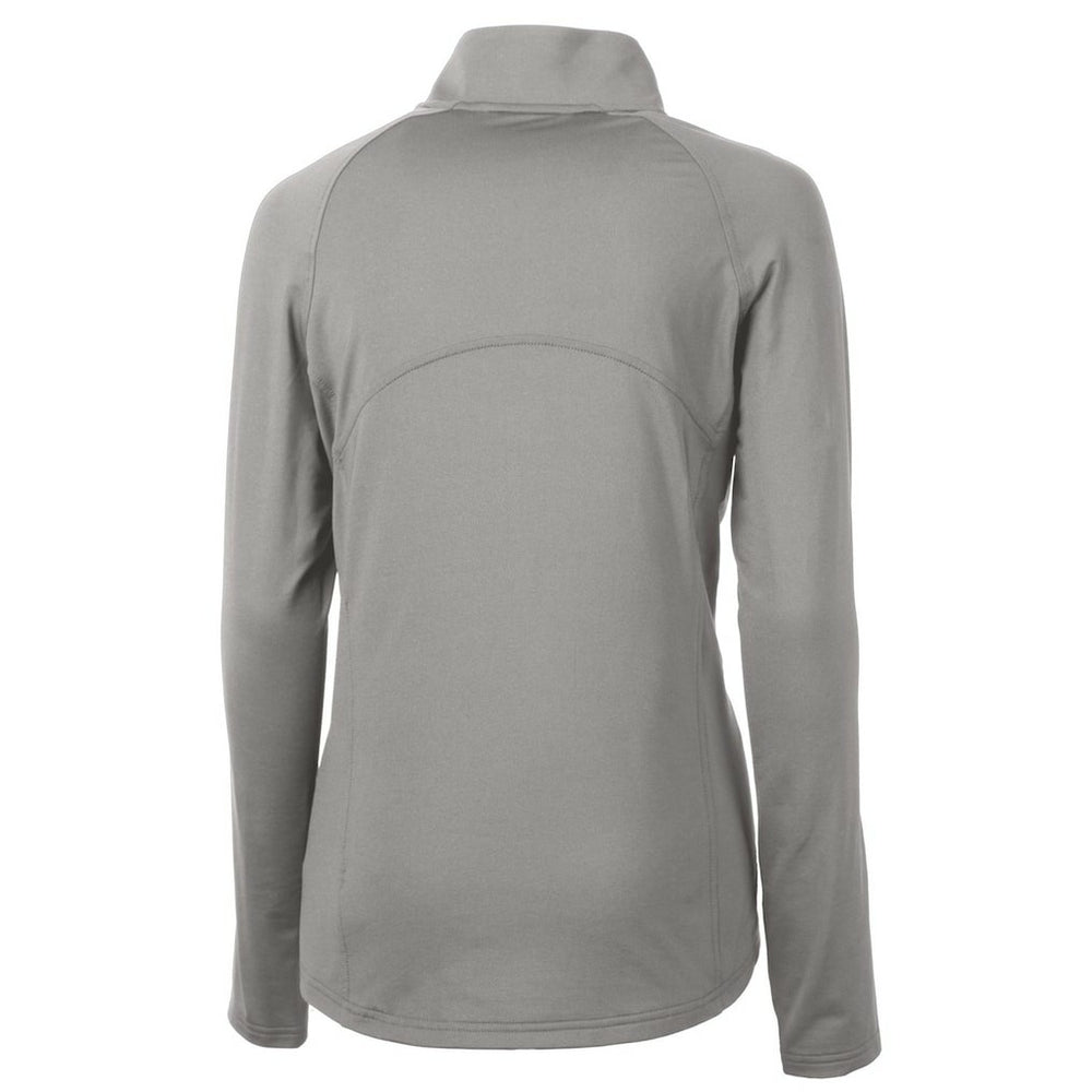 Denver Broncos Cutter & Buck Women's Throwback Logo Adapt Eco Knit Stretch Recycled Half-Zip Pullover Top - Gray - NFL
