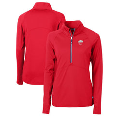 Buffalo Bills Cutter & Buck Women's Throwback Logo Adapt Eco Knit Stretch Recycled Half-Zip Pullover Top - Red - NFL
