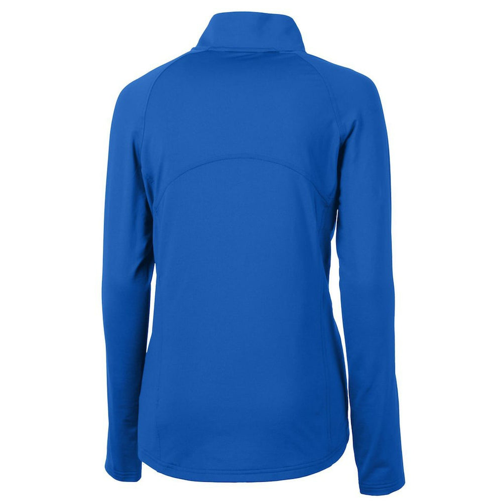 New England Patriots Cutter & Buck Women's Throwback Logo Adapt Eco Knit Stretch Recycled Half-Zip Pullover Top - Royal - NFL