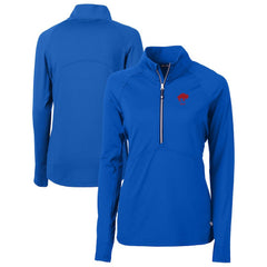 Buffalo Bills Cutter & Buck Women's Throwback Logo Adapt Eco Knit Stretch Recycled Half-Zip Pullover Top - Royal - NFL