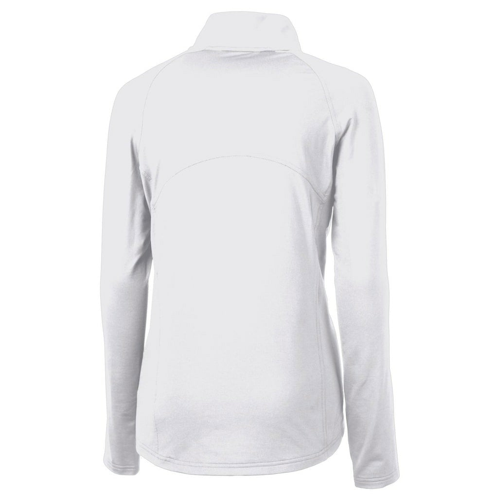 Seattle Seahawks Cutter & Buck Women's Throwback Logo Adapt Eco Knit Stretch Recycled Half-Zip Pullover Top - White - NFL