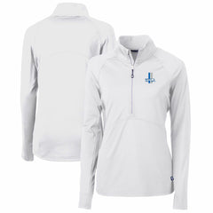 Detroit Lions Cutter & Buck Women's Throwback Logo Adapt Eco Knit Stretch Recycled Half-Zip Pullover Top - White - NFL