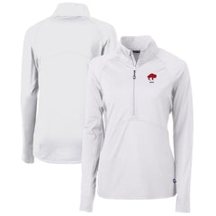 Buffalo Bills Cutter & Buck Women's Throwback Logo Adapt Eco Knit Stretch Recycled Half-Zip Pullover Top - White - NFL