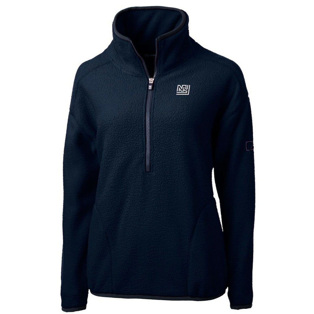 New York Giants Cutter & Buck Women's Throwback Logo Cascade Eco Sherpa Fleece Half-Zip Pullover Jacket - Navy - NFL