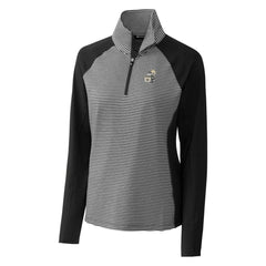 New Orleans Saints Cutter & Buck Women's Throwback Logo Forge Tonal Stripe Stretch Half-Zip Pullover Top - Black - NFL