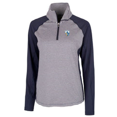 Los Angeles Chargers Cutter & Buck Women's Throwback Logo Forge Tonal Stripe Stretch Half-Zip Pullover Top - Navy - NFL