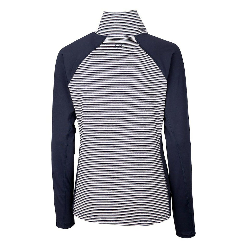 Los Angeles Chargers Cutter & Buck Women's Throwback Logo Forge Tonal Stripe Stretch Half-Zip Pullover Top - Navy - NFL