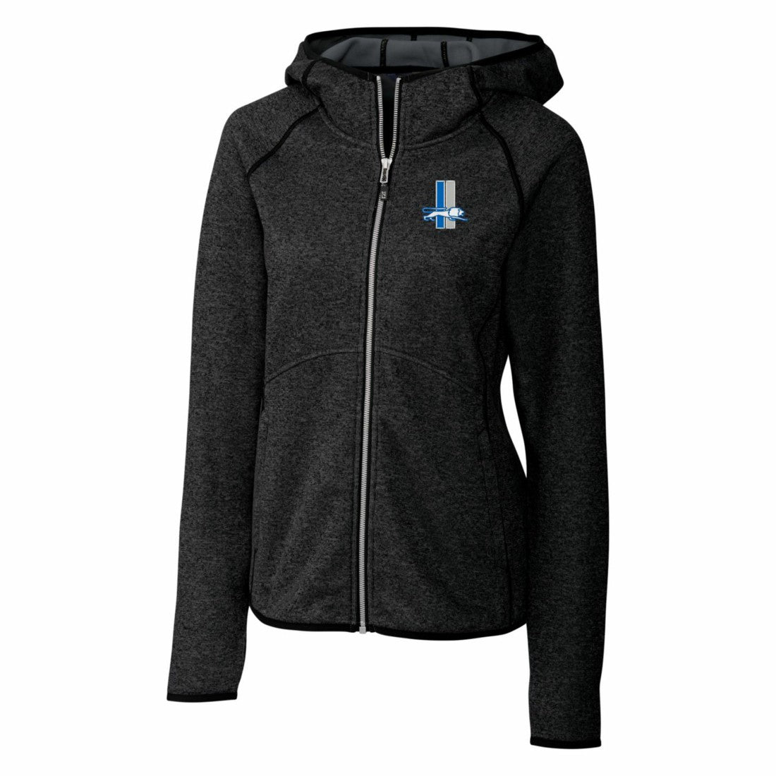 Detroit Lions Cutter & Buck Women's Throwback Logo Mainsail Full-Zip Jacket - Heather Charcoal - NFL