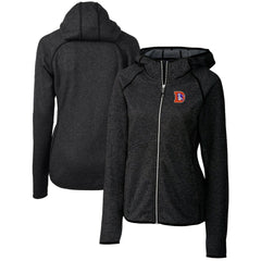 Denver Broncos Cutter & Buck Women's Throwback Logo Mainsail Full-Zip Jacket - Heather Charcoal - NFL