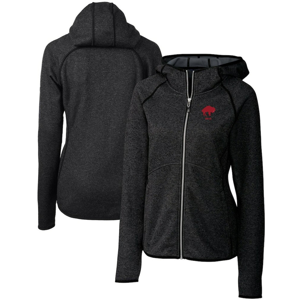 Buffalo Bills Cutter & Buck Women's Throwback Logo Mainsail Full-Zip Jacket - Heather Charcoal - NFL