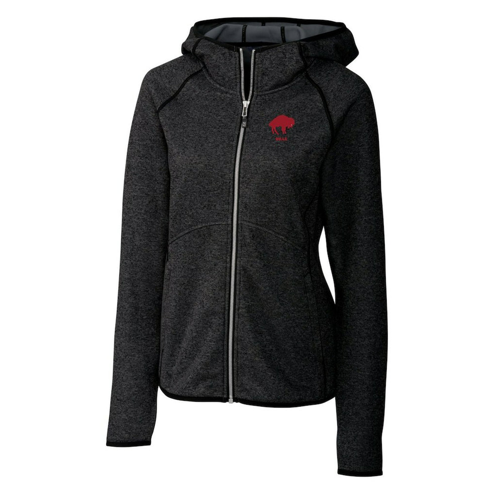 Buffalo Bills Cutter & Buck Women's Throwback Logo Mainsail Full-Zip Jacket - Heather Charcoal - NFL
