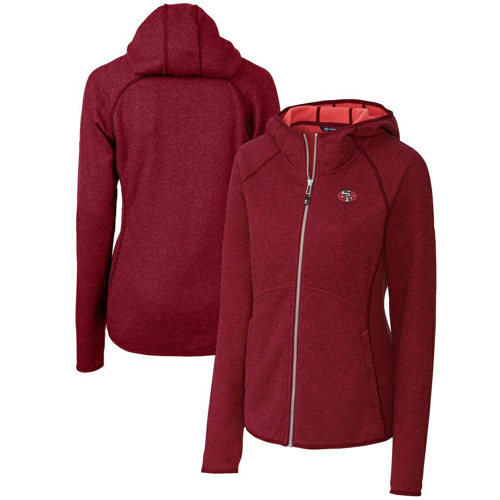 San Francisco 49ers Cutter & Buck Women's Throwback Logo Mainsail Full-Zip Jacket - Scarlet - NFL