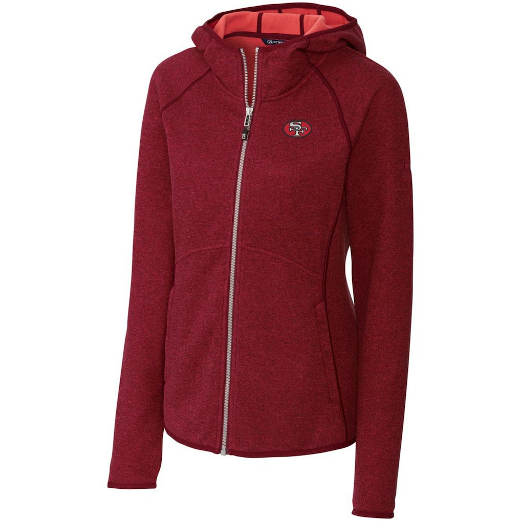 San Francisco 49ers Cutter & Buck Women's Throwback Logo Mainsail Full-Zip Jacket - Scarlet - NFL
