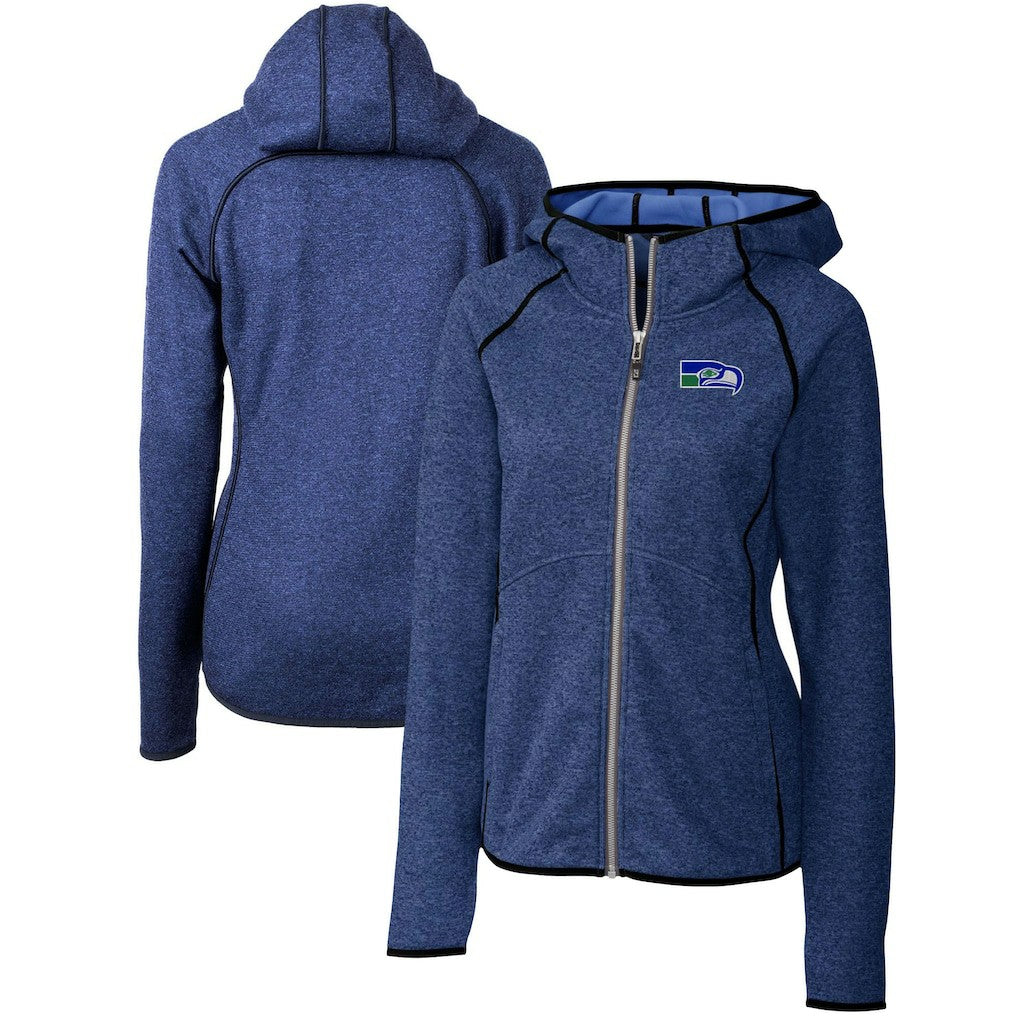 Seattle Seahawks Cutter & Buck Women's Throwback Logo Mainsail Full-Zip Jacket - Heather Royal - NFL