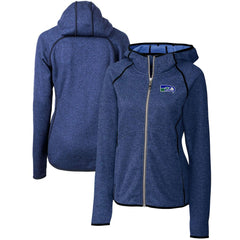 Seattle Seahawks Cutter & Buck Women's Throwback Logo Mainsail Full-Zip Jacket - Heather Royal - NFL