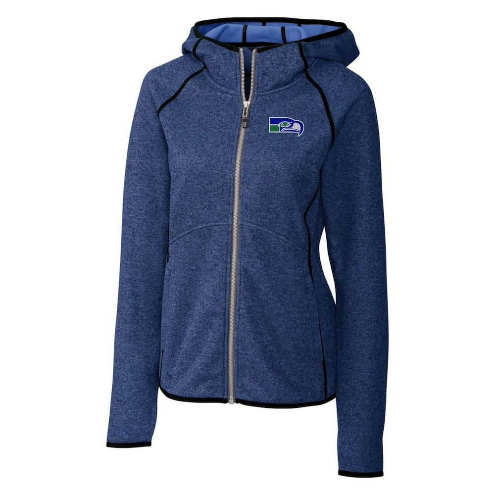 Seattle Seahawks Cutter & Buck Women's Throwback Logo Mainsail Full-Zip Jacket - Heather Royal - NFL