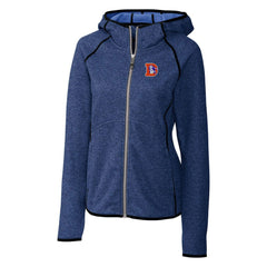Denver Broncos Cutter & Buck Women's Throwback Logo Mainsail Full-Zip Jacket - Heather Royal - NFL
