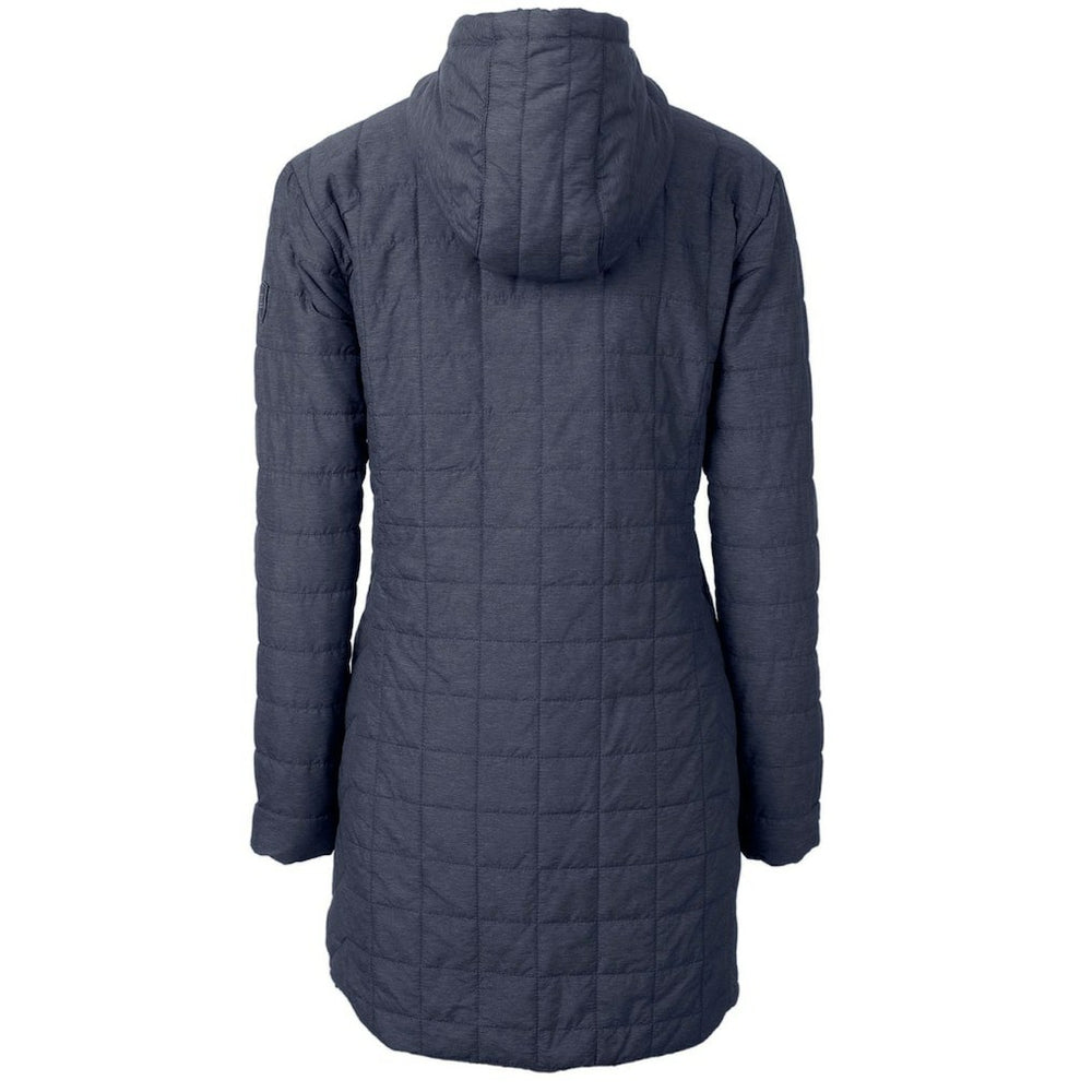 Chicago Bears Cutter & Buck Women's Throwback Logo Rainier Primaloft Eco Full-Zip Hoodie Long Coat - Heather Navy - NFL