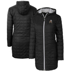 Cleveland Browns Cutter & Buck Women's Throwback Logo Rainier Primaloft Eco Full-Zip Hoodie Long Coat - Black - NFL