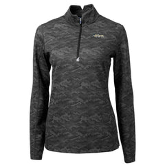 New York Jets Cutter & Buck Women's Throwback Logo Traverse Camo Quarter-Zip Pullover Top - Black - NFL
