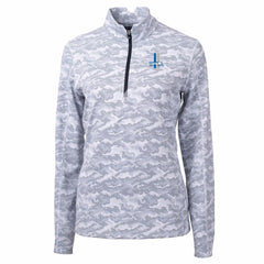 Detroit Lions Cutter & Buck Women's Throwback Logo Traverse Camo Quarter-Zip Pullover Top - Charcoal - NFL