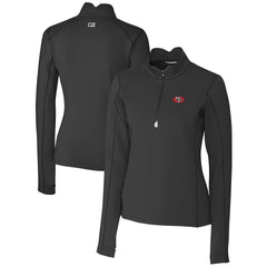 San Francisco 49ers Cutter & Buck Women's Throwback Logo Traverse Stretch Quarter-Zip Pullover Top - Black - NFL