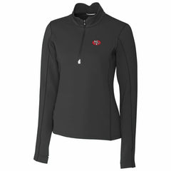 San Francisco 49ers Cutter & Buck Women's Throwback Logo Traverse Stretch Quarter-Zip Pullover Top - Black - NFL