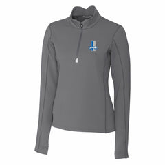 Detroit Lions Cutter & Buck Women's Throwback Logo Traverse Stretch Quarter-Zip Pullover Top - Steel - NFL