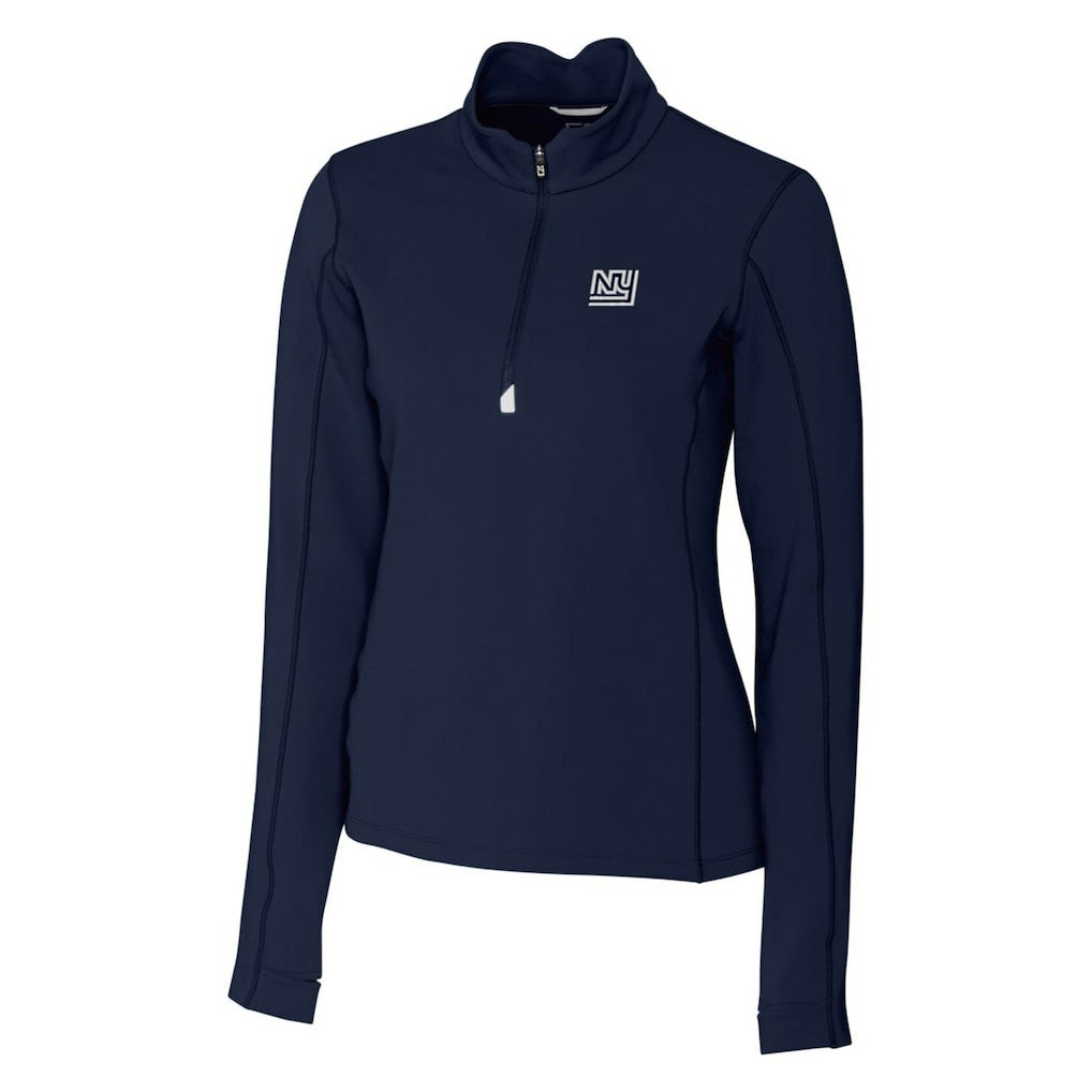 New York Giants Cutter & Buck Women's Throwback Logo Traverse Stretch Quarter-Zip Pullover Top - Navy - NFL