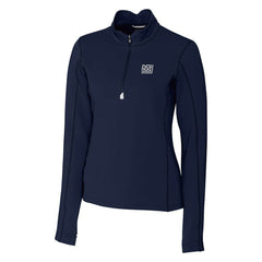 New York Giants Cutter & Buck Women's Throwback Logo Traverse Stretch Quarter-Zip Pullover Top - Navy - NFL