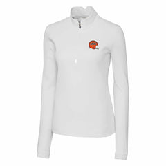 Cincinnati Bengals Cutter & Buck Women's Throwback Logo Traverse Stretch Quarter-Zip Pullover Top - White - NFL