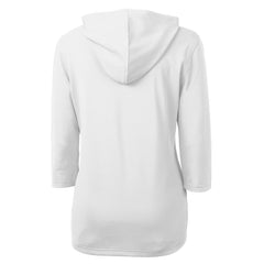 Seattle Seahawks Cutter & Buck Women's Throwback Logo Virtue Eco Pique 3/4 Sleeve Half-Zip Pullover Hoodie - White - NFL