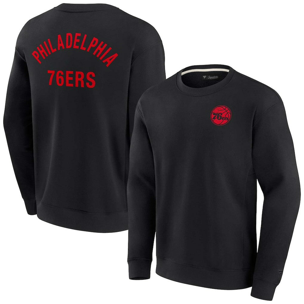 Fanatics Philadelphia 76ers Unisex Elements Super Soft Fleece Pullover Sweatshirt Black