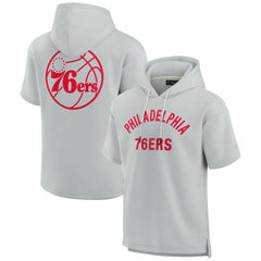 Fanatics Philadelphia 76ers Unisex Elements Super Soft Fleece Short Sleeve Pullover Hoodie Gray