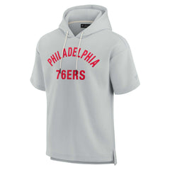 Fanatics Philadelphia 76ers Unisex Elements Super Soft Fleece Short Sleeve Pullover Hoodie Gray