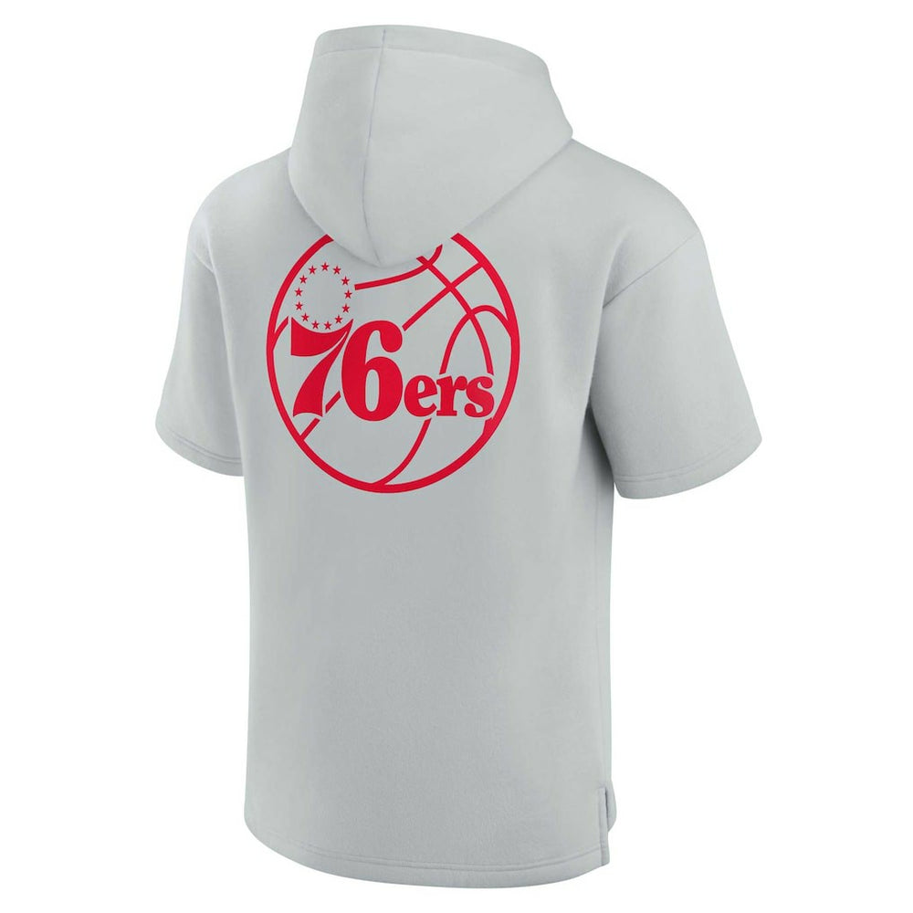 Fanatics Philadelphia 76ers Unisex Elements Super Soft Fleece Short Sleeve Pullover Hoodie Gray