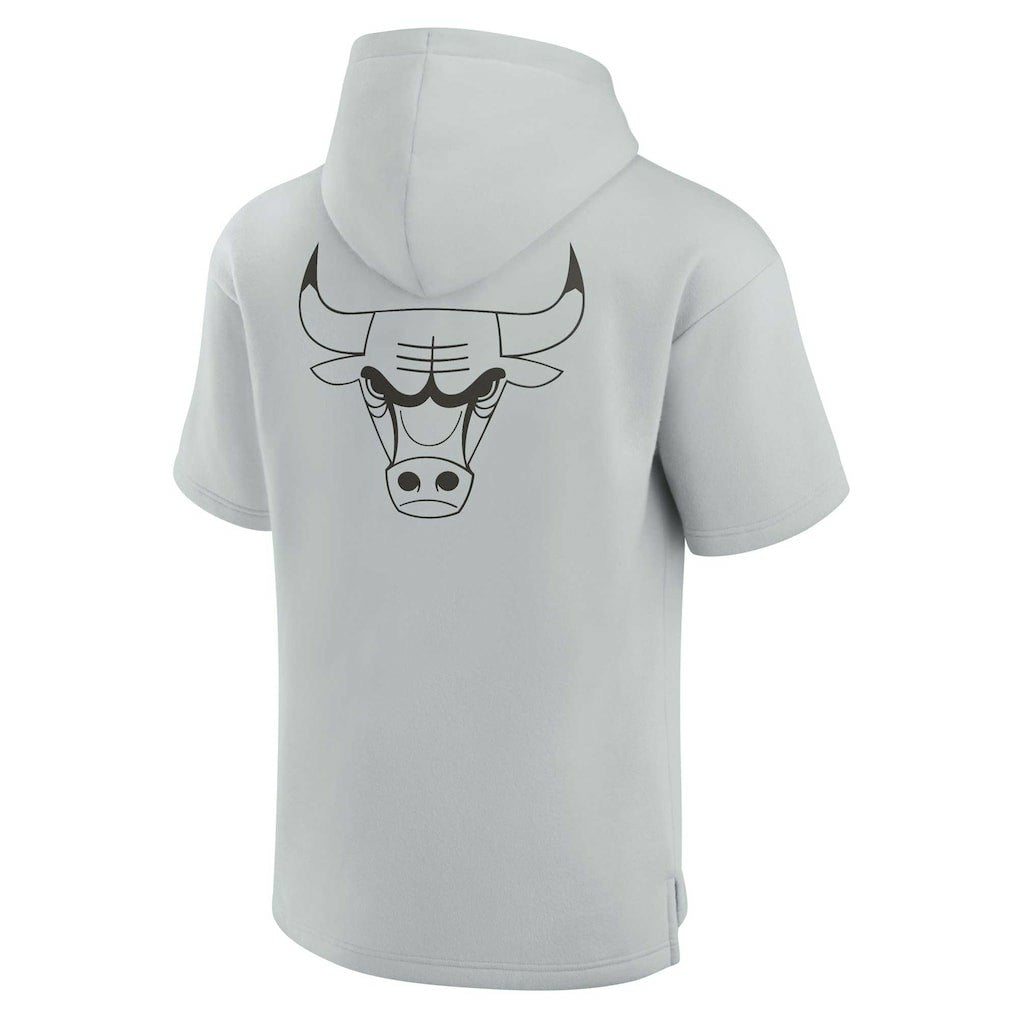 Fanatics Chicago Bulls Unisex Elements Super Soft Fleece Short Sleeve Pullover Hoodie Gray