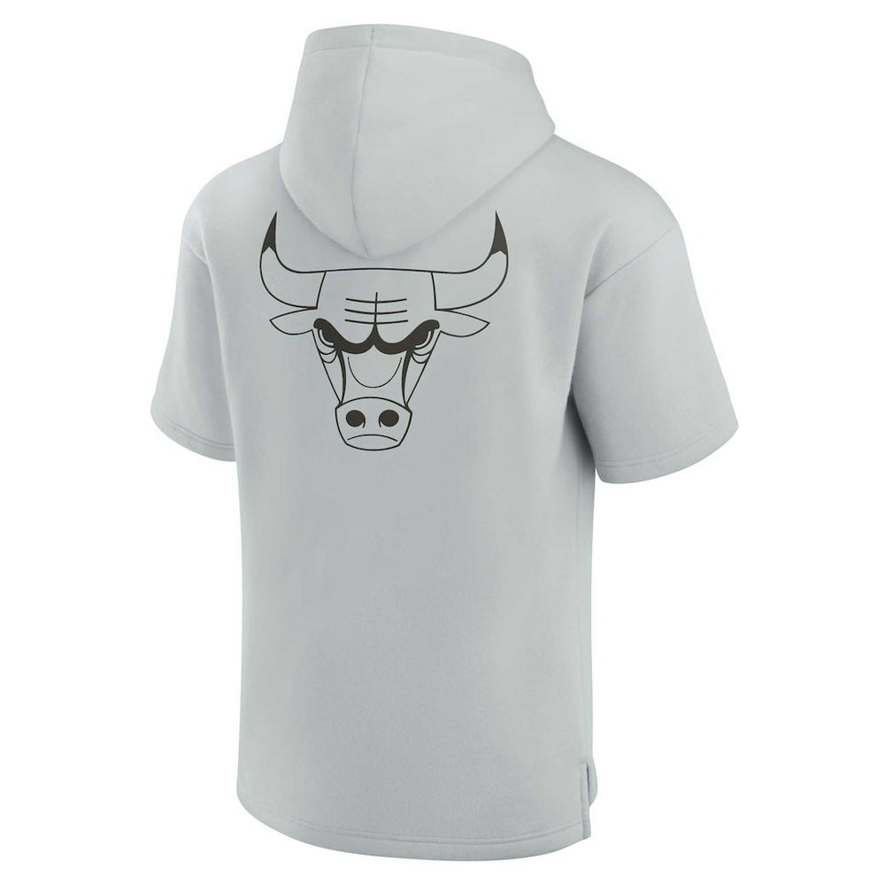 Fanatics Chicago Bulls Unisex Elements Super Soft Fleece Short Sleeve Pullover Hoodie Gray