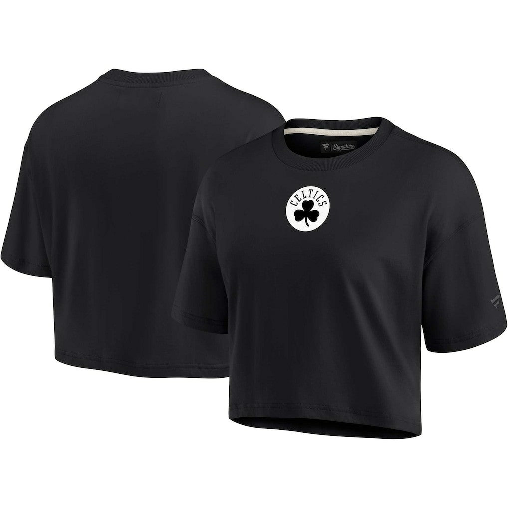 Fanatics Boston Celtics Women's Elements Super Soft Boxy Cropped T-Shirt Black