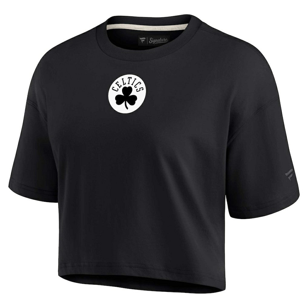 Fanatics Boston Celtics Women's Elements Super Soft Boxy Cropped T-Shirt Black