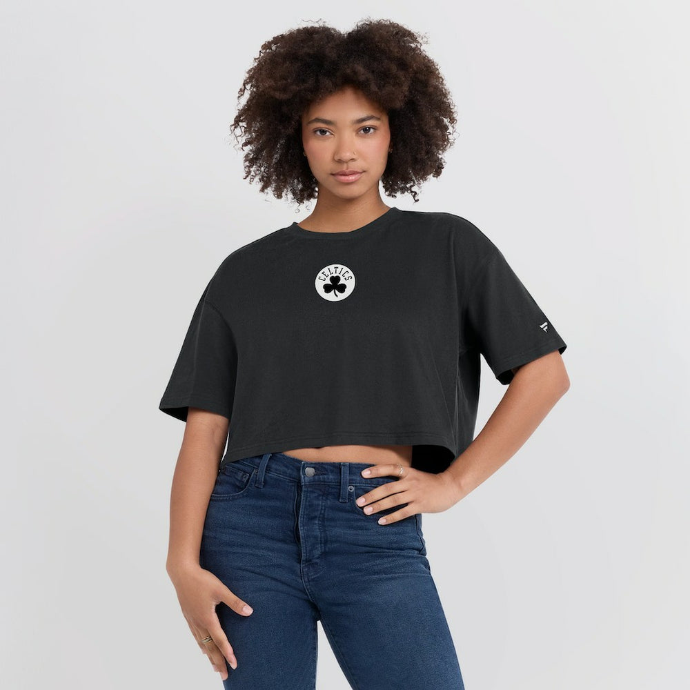 Fanatics Boston Celtics Women's Elements Super Soft Boxy Cropped T-Shirt Black
