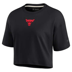 Fanatics Chicago Bulls Women's Elements Super Soft Boxy Cropped T-Shirt Black