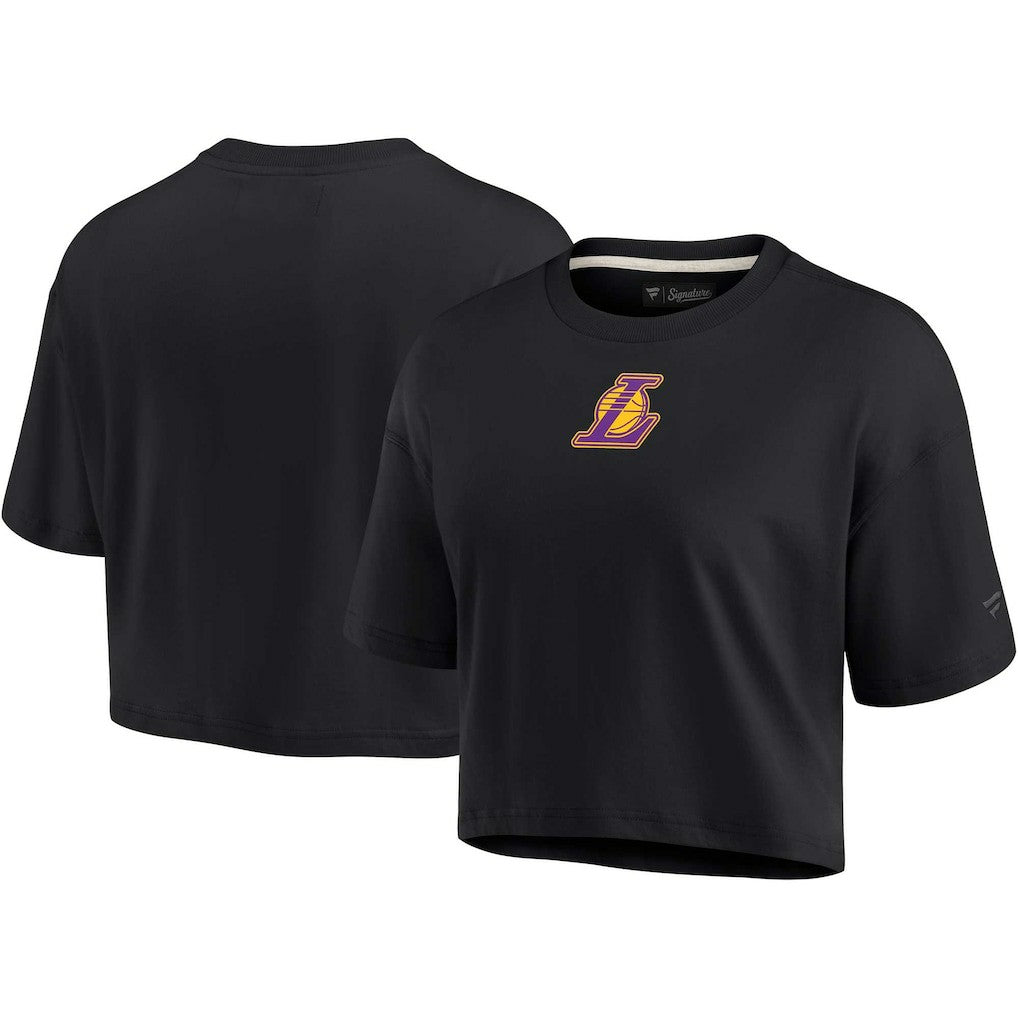 Fanatics Los Angeles Lakers Women's Elements Super Soft Boxy Cropped T-Shirt Black