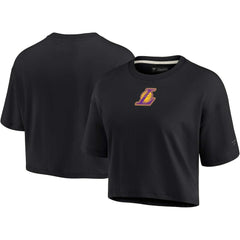 Fanatics Los Angeles Lakers Women's Elements Super Soft Boxy Cropped T-Shirt Black