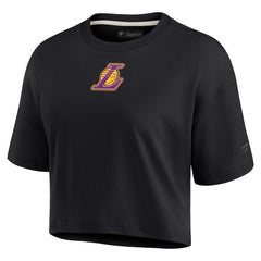 Fanatics Los Angeles Lakers Women's Elements Super Soft Boxy Cropped T-Shirt Black