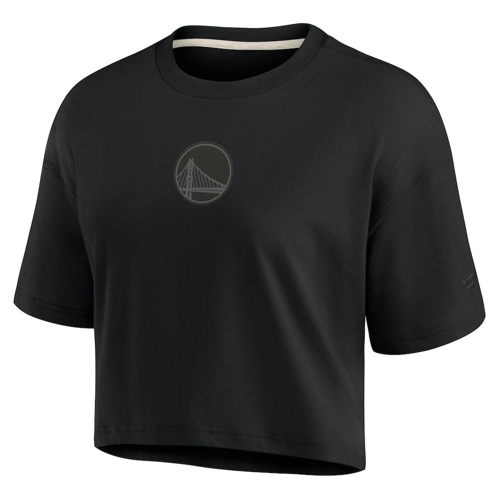 Fanatics Golden State Warriors Women's Elements Super Soft Boxy Cropped T-Shirt Black