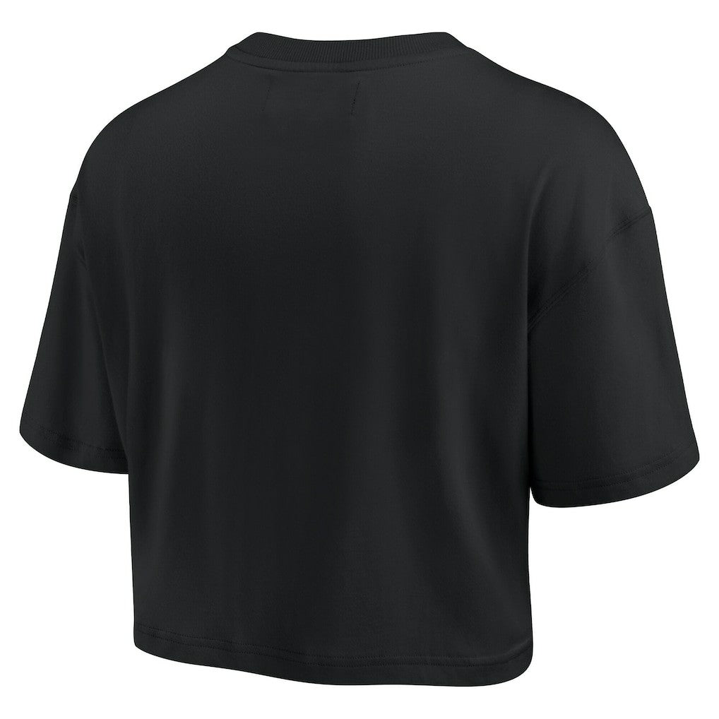 Fanatics Golden State Warriors Women's Elements Super Soft Boxy Cropped T-Shirt Black