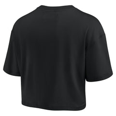 Fanatics Golden State Warriors Women's Elements Super Soft Boxy Cropped T-Shirt Black