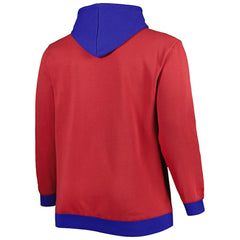 Buffalo Bills Big & Tall Big Face Pullover Hoodie - Red/Royal - Mitchell & Ness